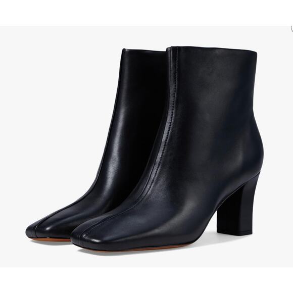 Vince Womens Charli Square Toe High Heel Ankle Booties Black Leather Sz 8.5 NIB - Picture 1 of 11
